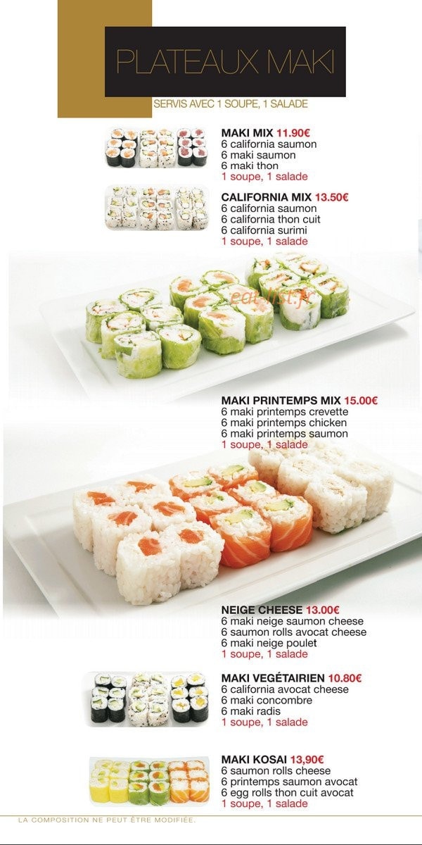 Yaka sushi — carte page 13