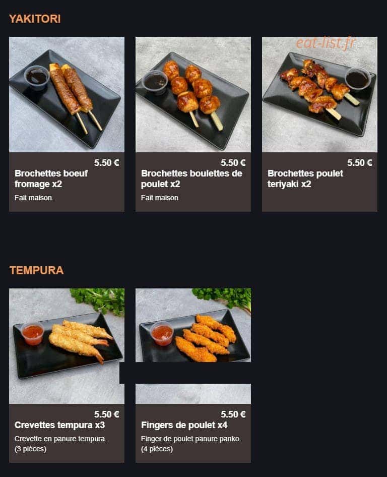 Clic sushi — carte page 9