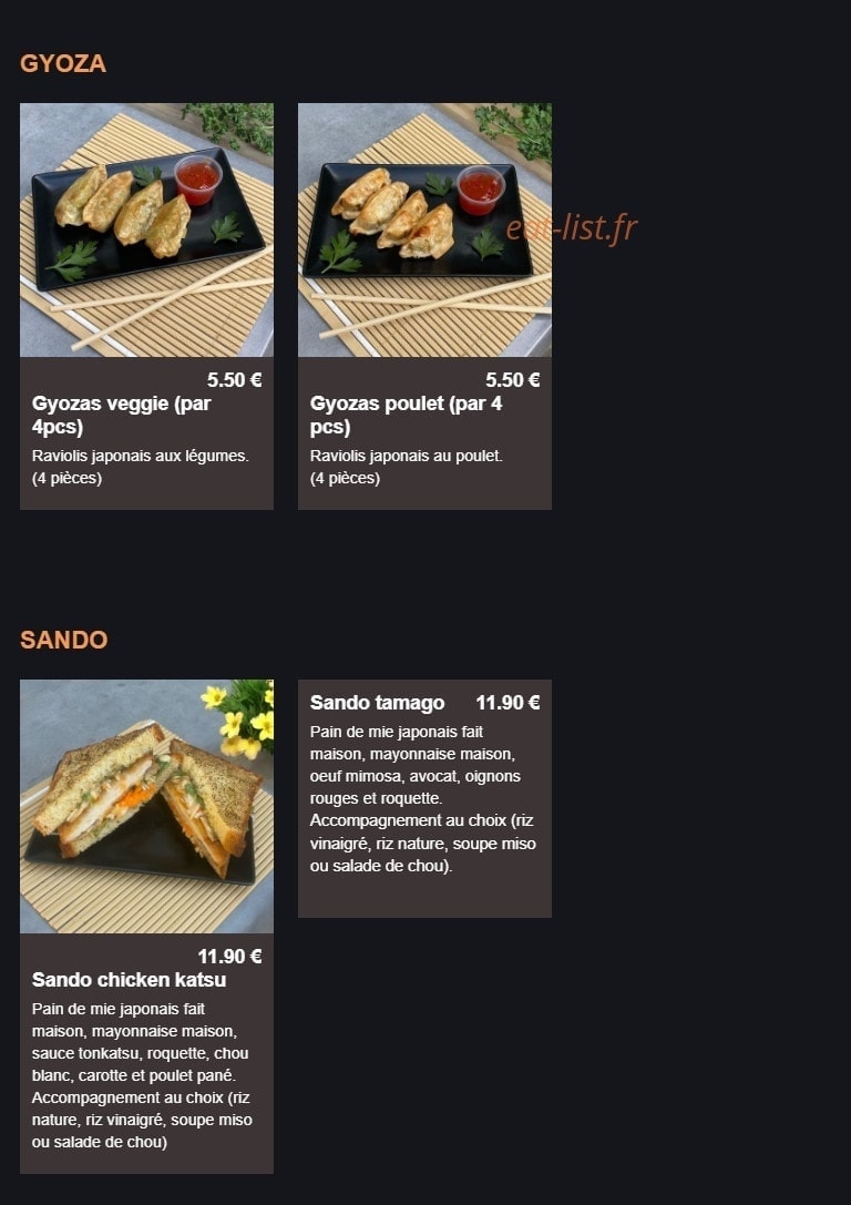 Clic sushi — carte page 10