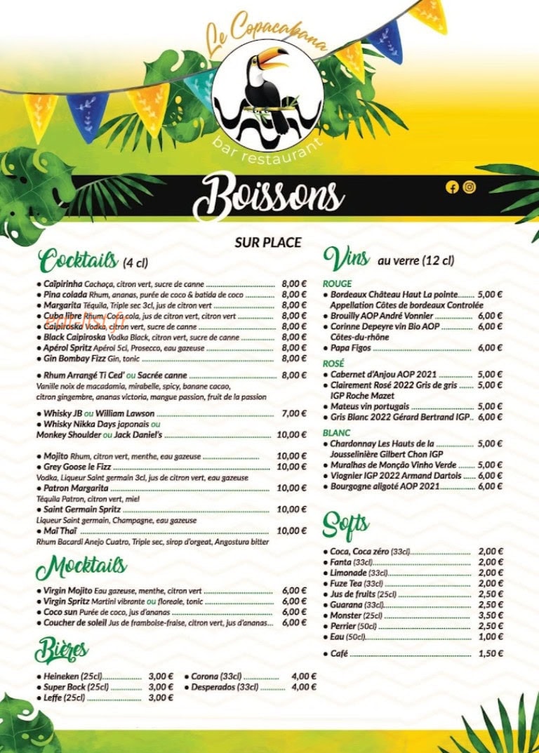 Le Copacabana — carte page 3