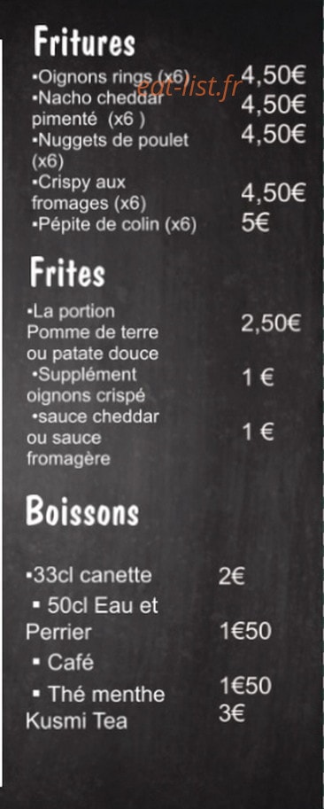 Le XIX Burger à la Francaise — carte page 5
