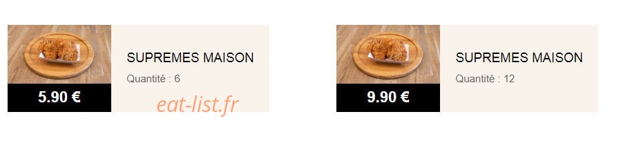 Carte et menu de Signature's Burgers à Triel sur Seine — Les supremes