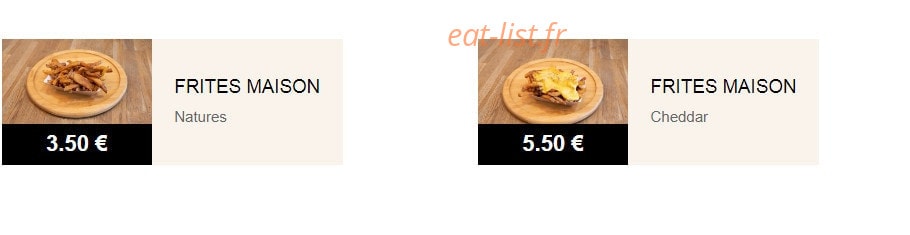 Carte et menu de Signature's Burgers à Triel sur Seine — Les frites