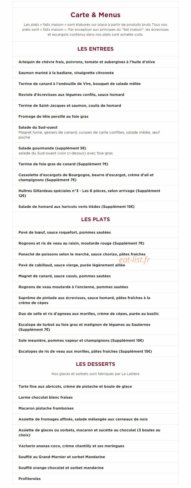 Au Vieux Pêcheurs — carte page 2