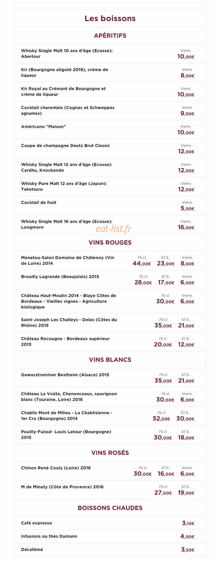 Au Vieux Pêcheurs — carte page 3