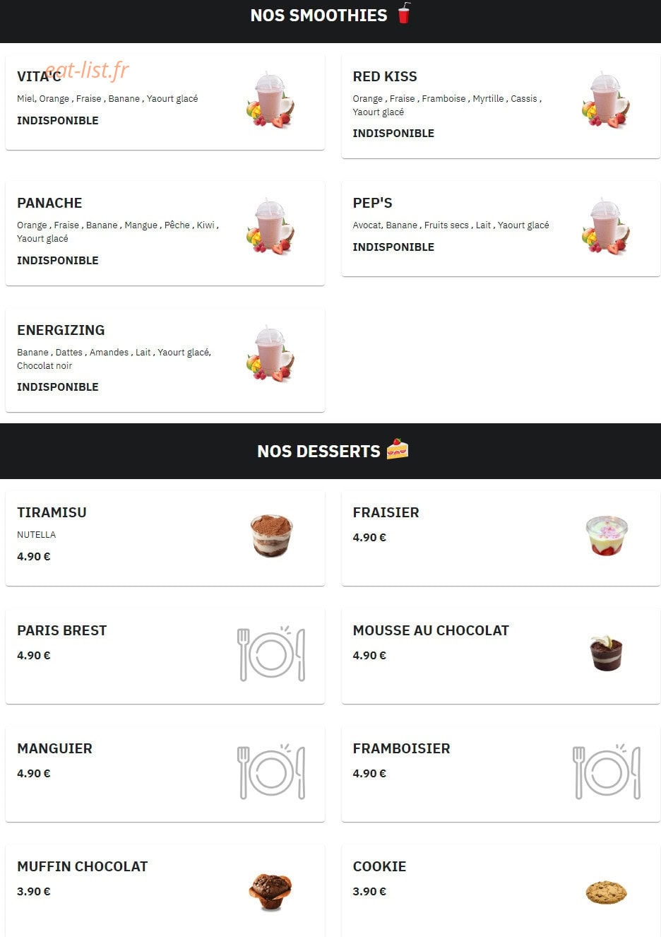 Burger Square — carte page 17