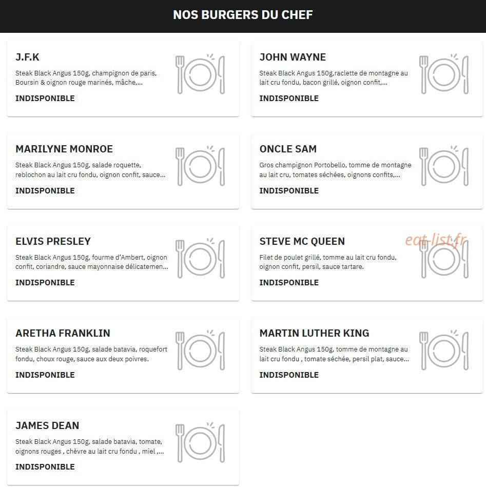Burger Square — carte page 1