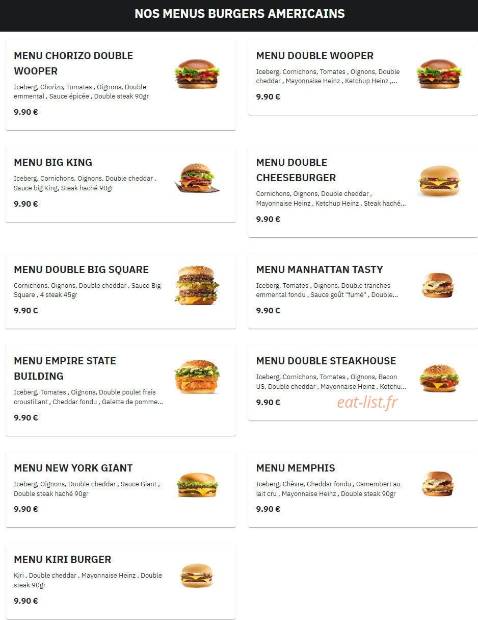 Burger Square — carte page 6