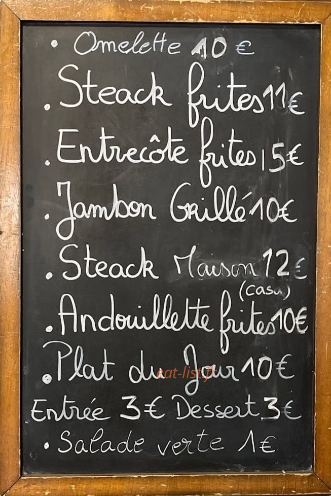 Café de L'Avenir — carte page 1