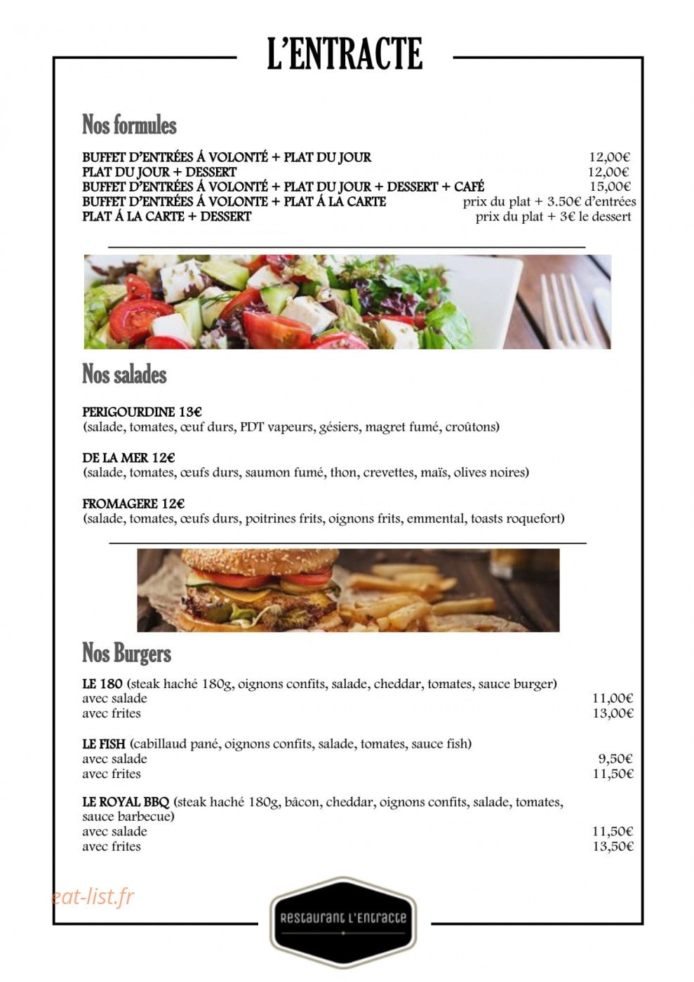 L'Entracte — carte page 1