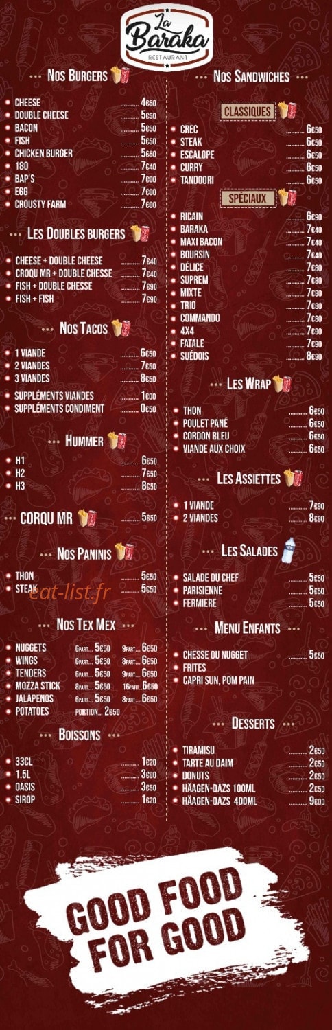 La Baraka — carte page 1