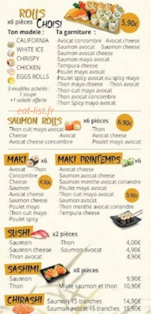 Nay sushi thaï — carte page 4