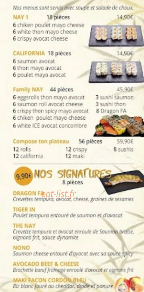 Nay sushi thaï — carte page 5