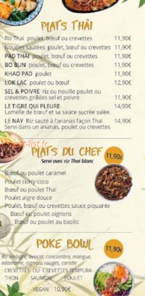 Nay sushi thaï — carte page 3
