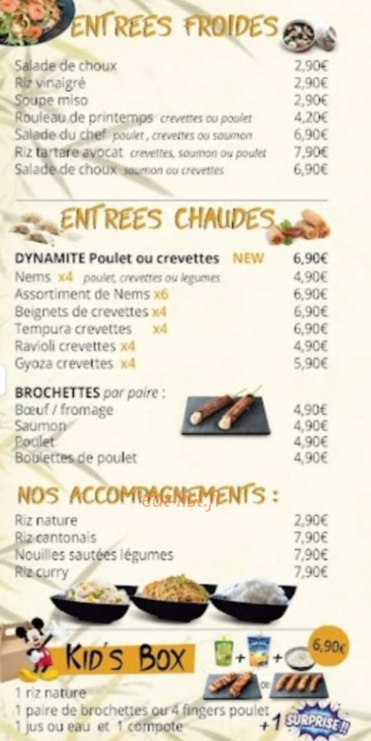 Nay sushi thaï — carte page 1