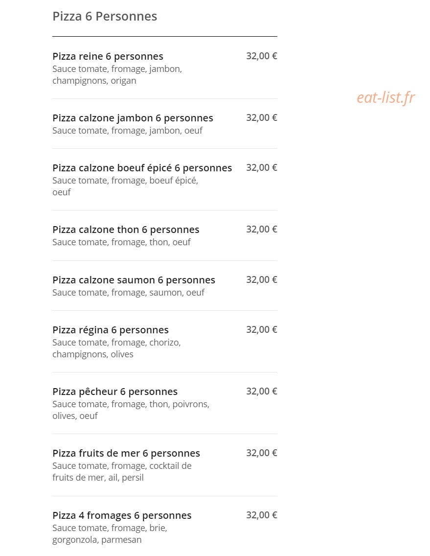Pizza crust — carte page 9