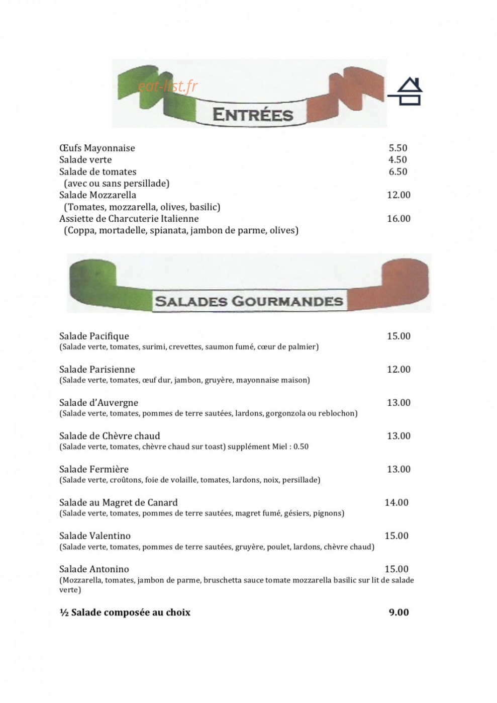 Villa Romana — carte page 1