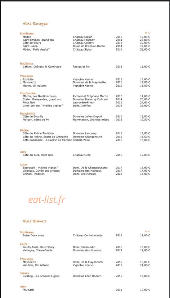 La Fringale — carte page 3