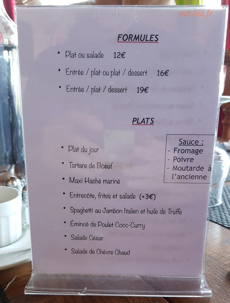Brasserie Du Val De Seine — carte page 1