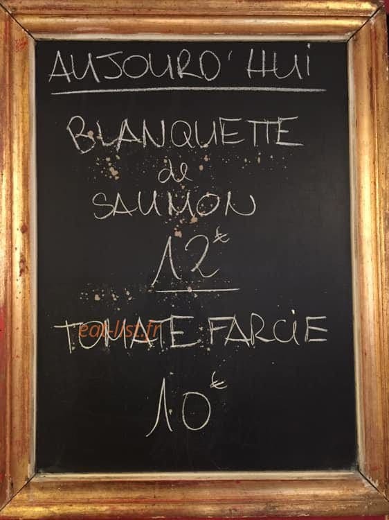 Bistrot des Quat'Zarts — carte page 1
