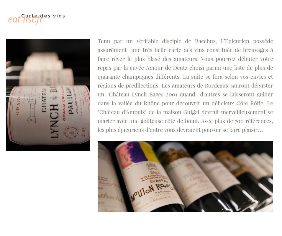 L'Epicurien — carte page 3