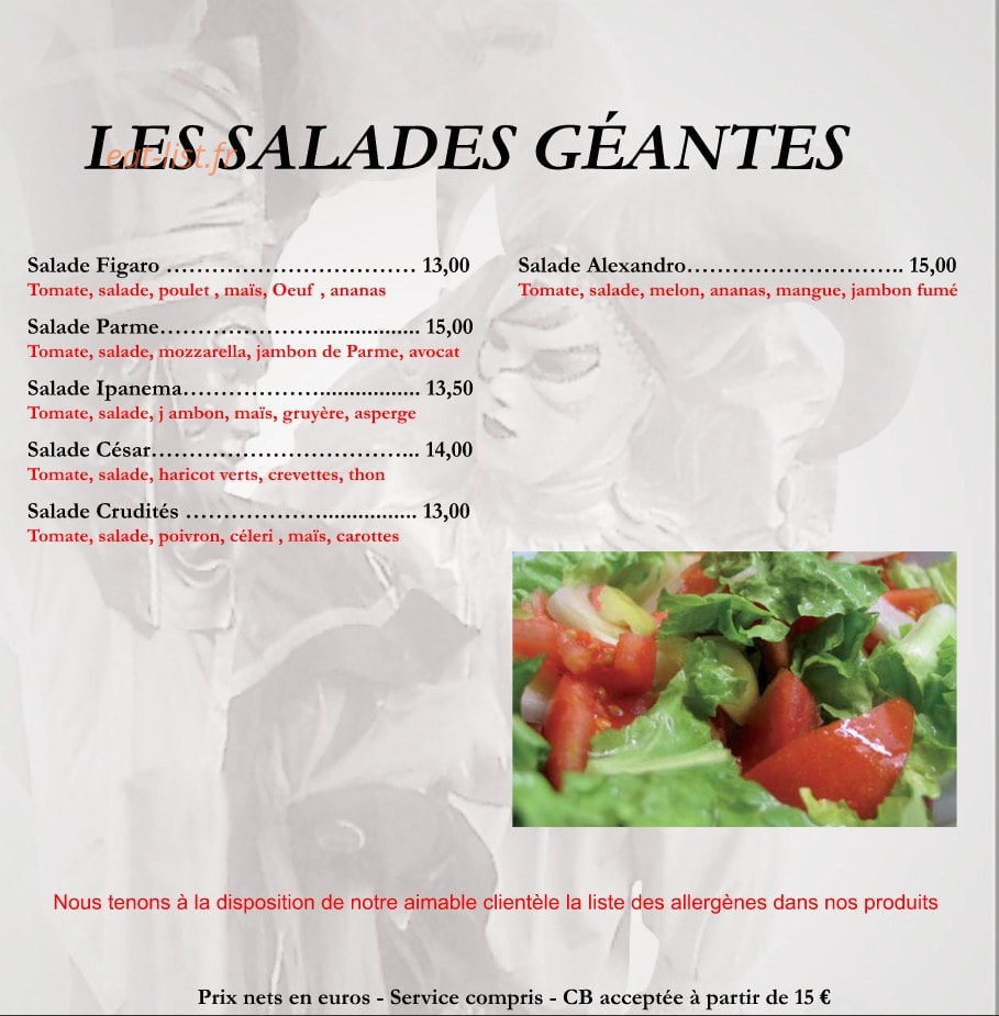 Alexandro Pizzéria — carte page 4