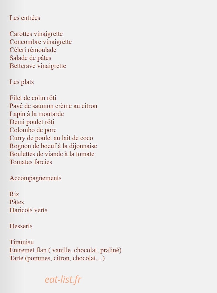 Au Petit Régal — carte page 1