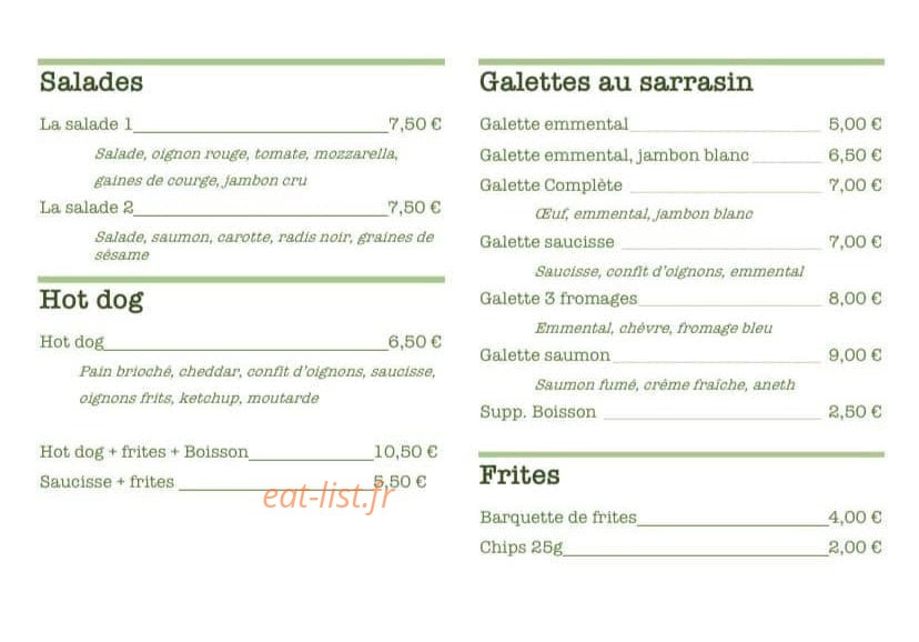 Le Kiosque — carte page 1