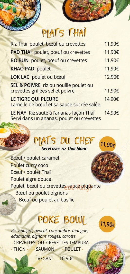 Nay Sushi Thaï — carte page 2