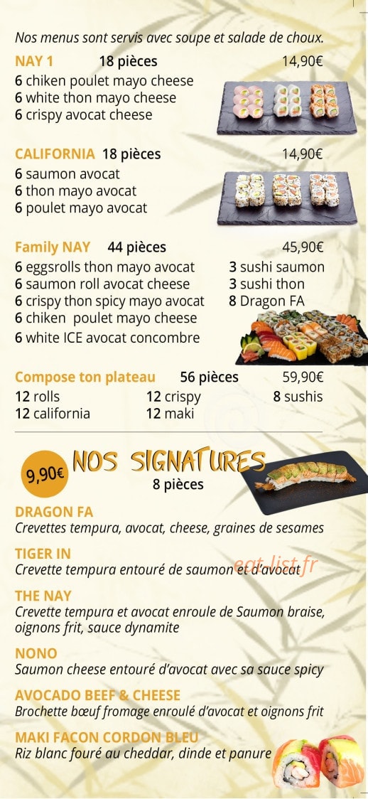 Nay Sushi Thaï — carte page 6