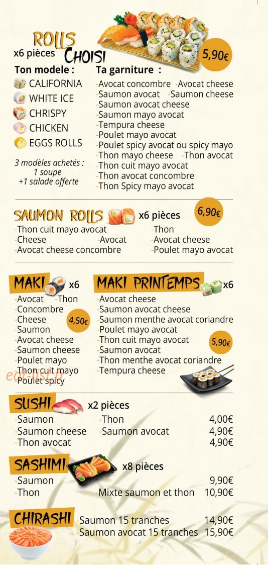 Nay Sushi Thaï — carte page 5