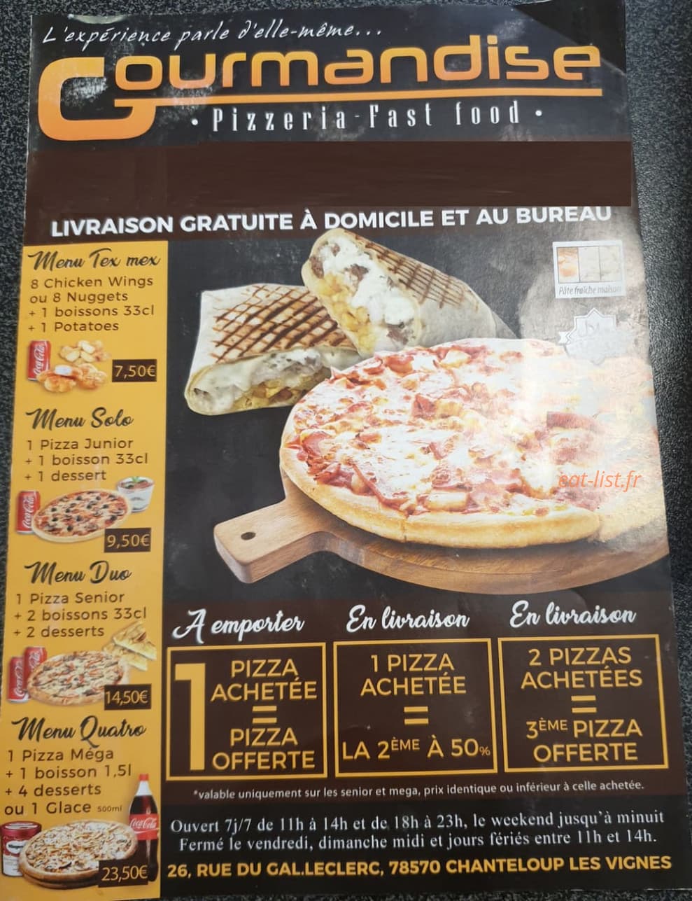 Gourmandise — carte page 1