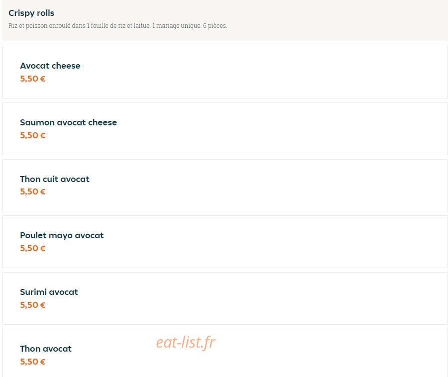 Asian food — carte page 12