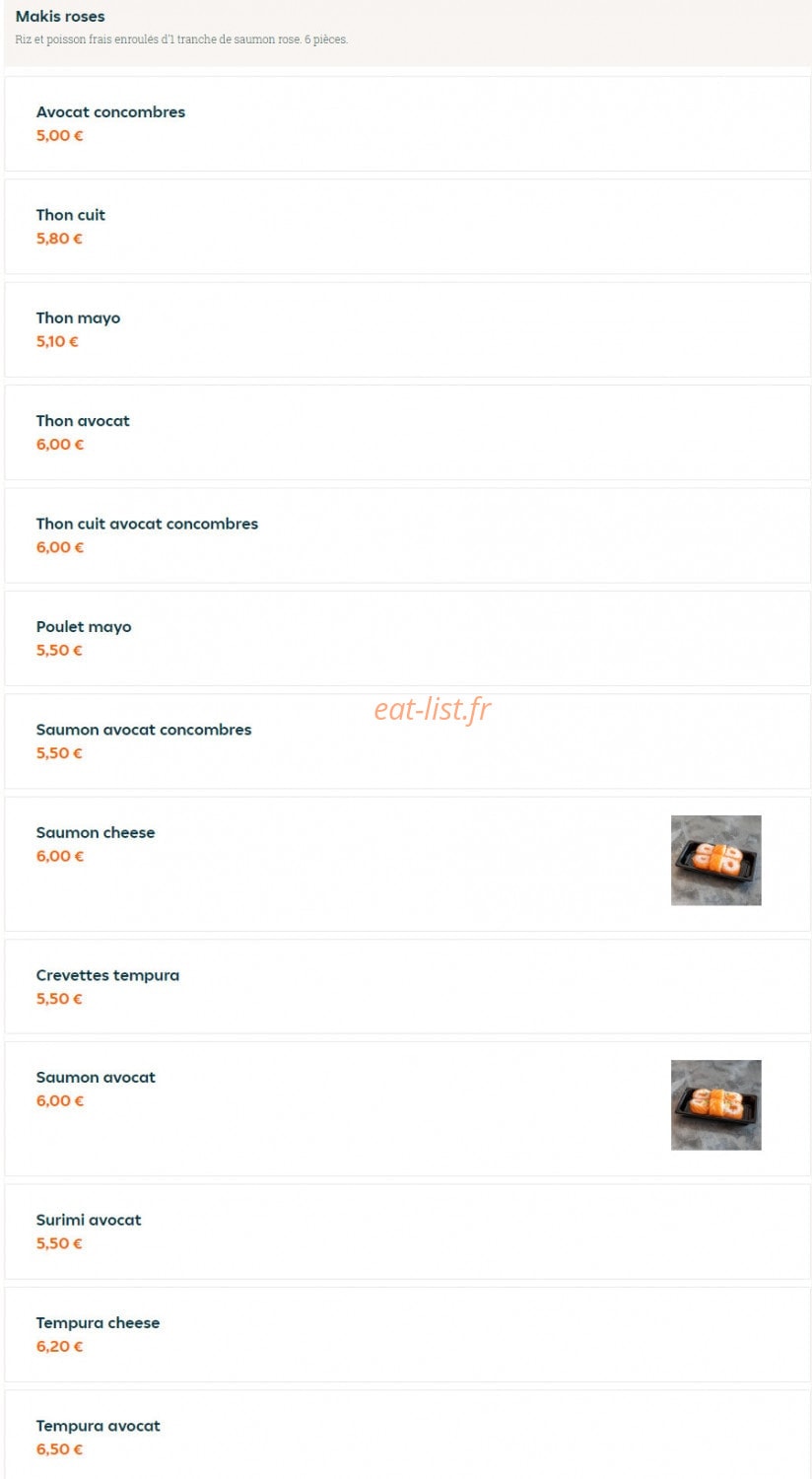 Asian food — carte page 8