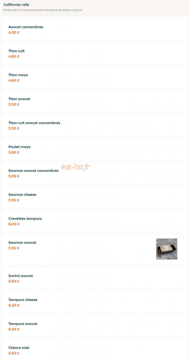 Asian food — carte page 10