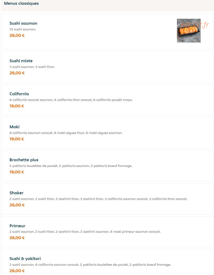 Asian food — carte page 2