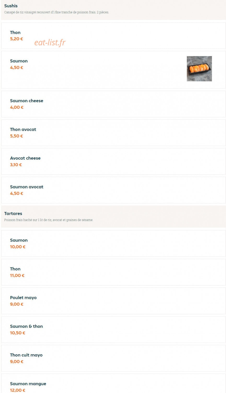 Asian food — carte page 14