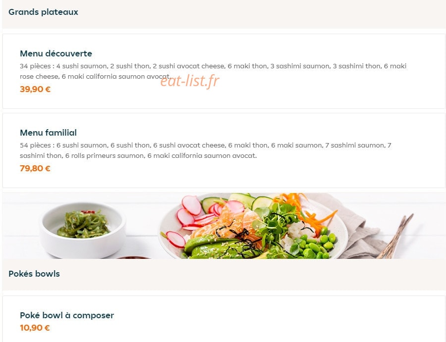 Asian food — carte page 4