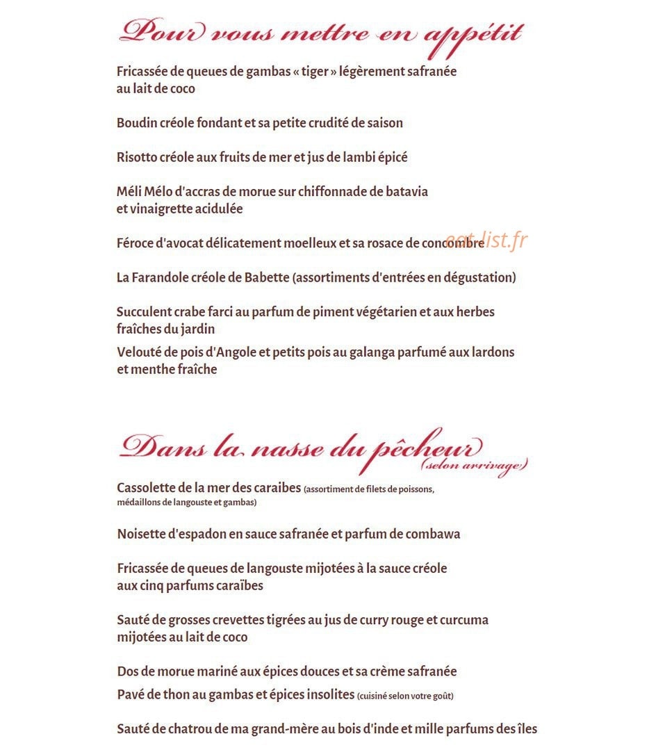 La Case de Babette — carte page 2