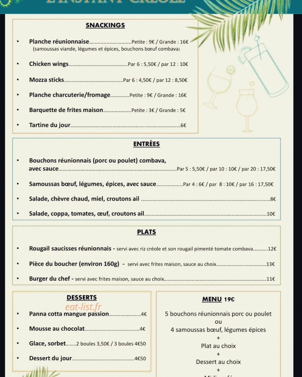 L'instant Créole — carte page 1