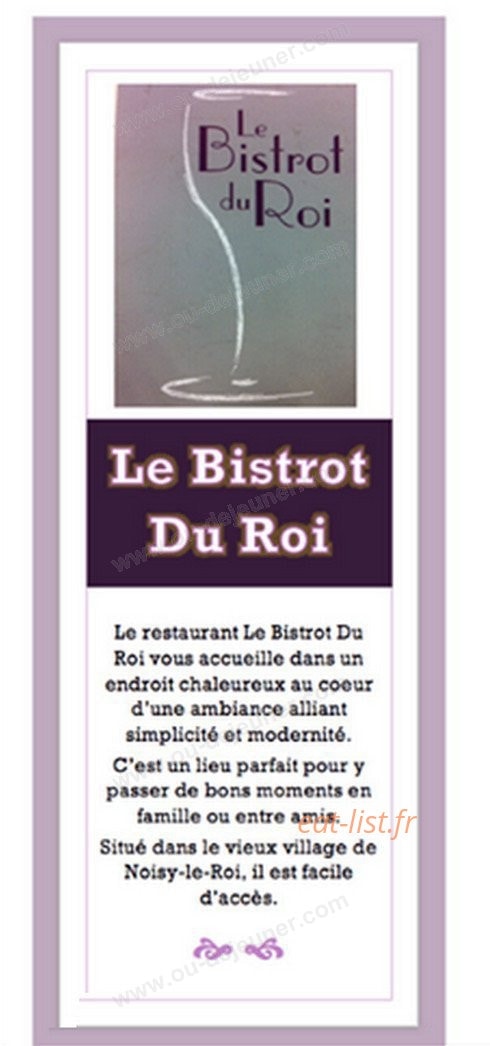 Le Bistrot du Roi — carte page 1