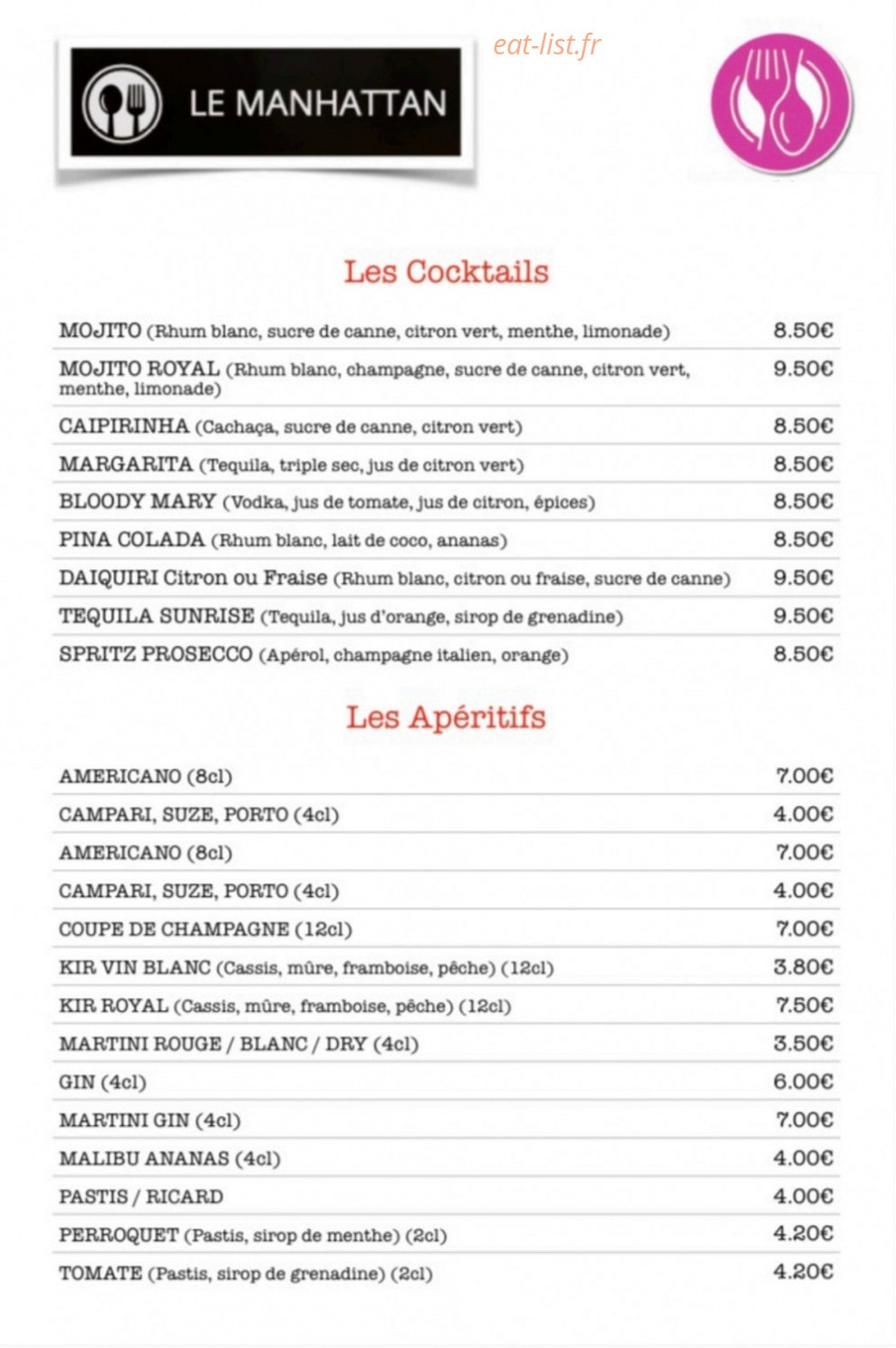 Le manhattan — carte page 4