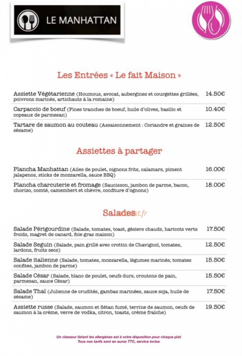 Le manhattan — carte page 1