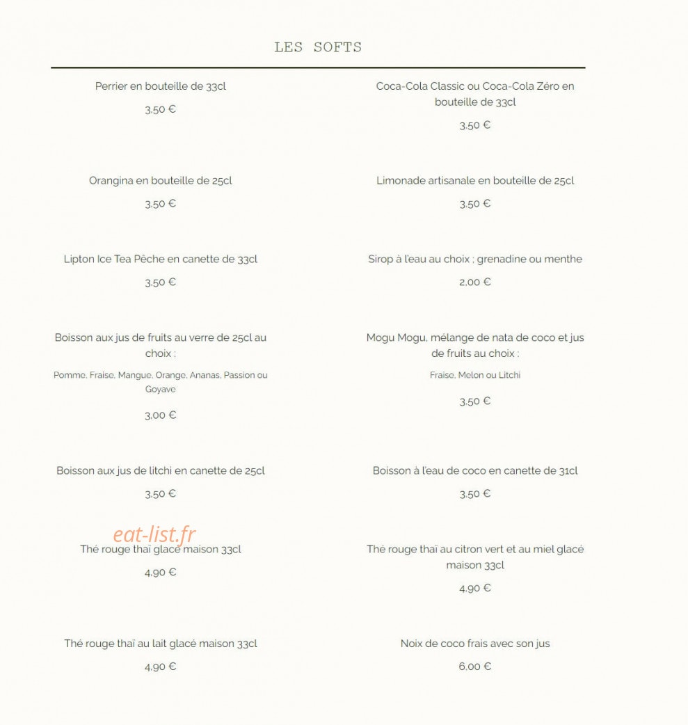 Ô Coco'ttes — carte page 18