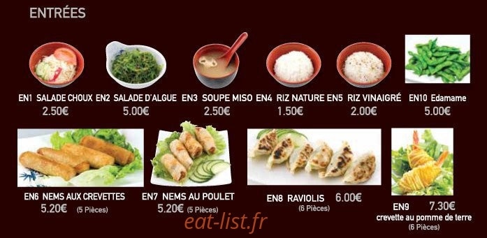 Sushi Line — carte page 1