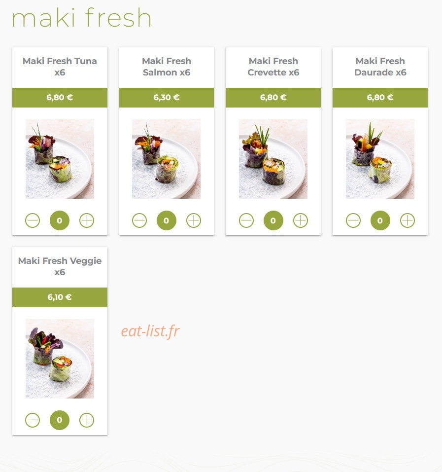 Eat sushi — carte page 11