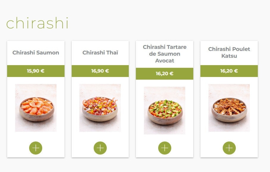 Eat sushi — carte page 16