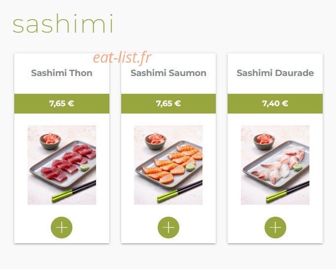 Eat sushi — carte page 8