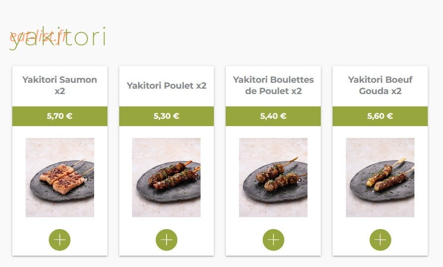 Eat sushi — carte page 18