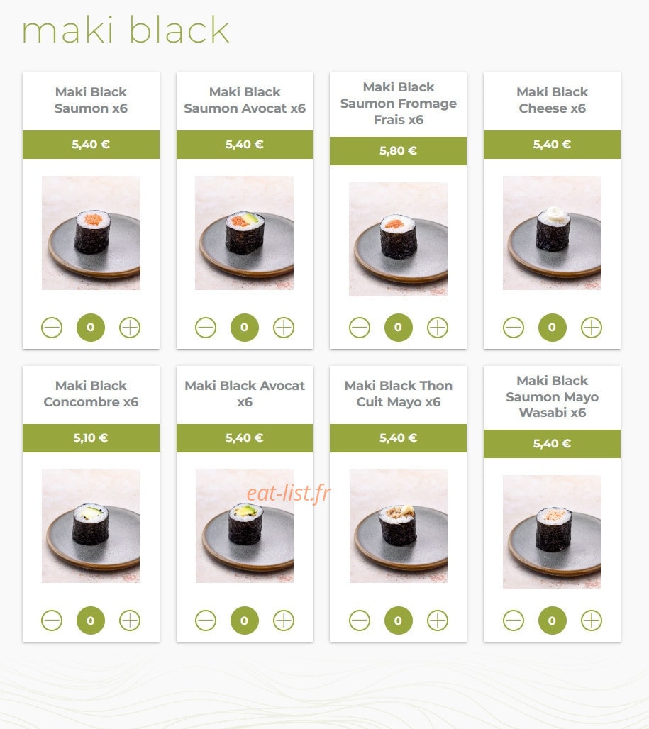 Eat sushi — carte page 12